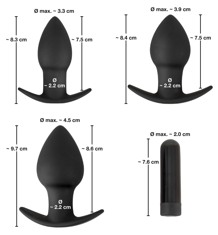 Black Velvet  Butt Plug set 