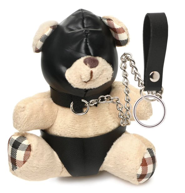 Hooded Teddy Bear Keychain - Tan