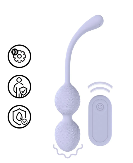 Vibrating Bead Kegel with Remote Control - Lavender