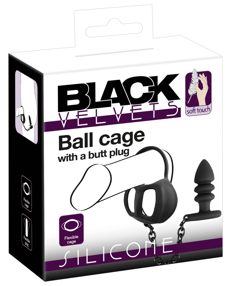 Ball cage with a butt plug 