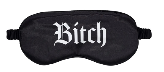 Bitch - Printed Satin Mask - Black