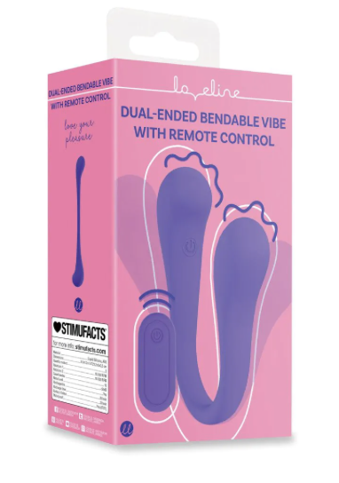 Dual-ended Bendable Vibe with Remote Control - Purple