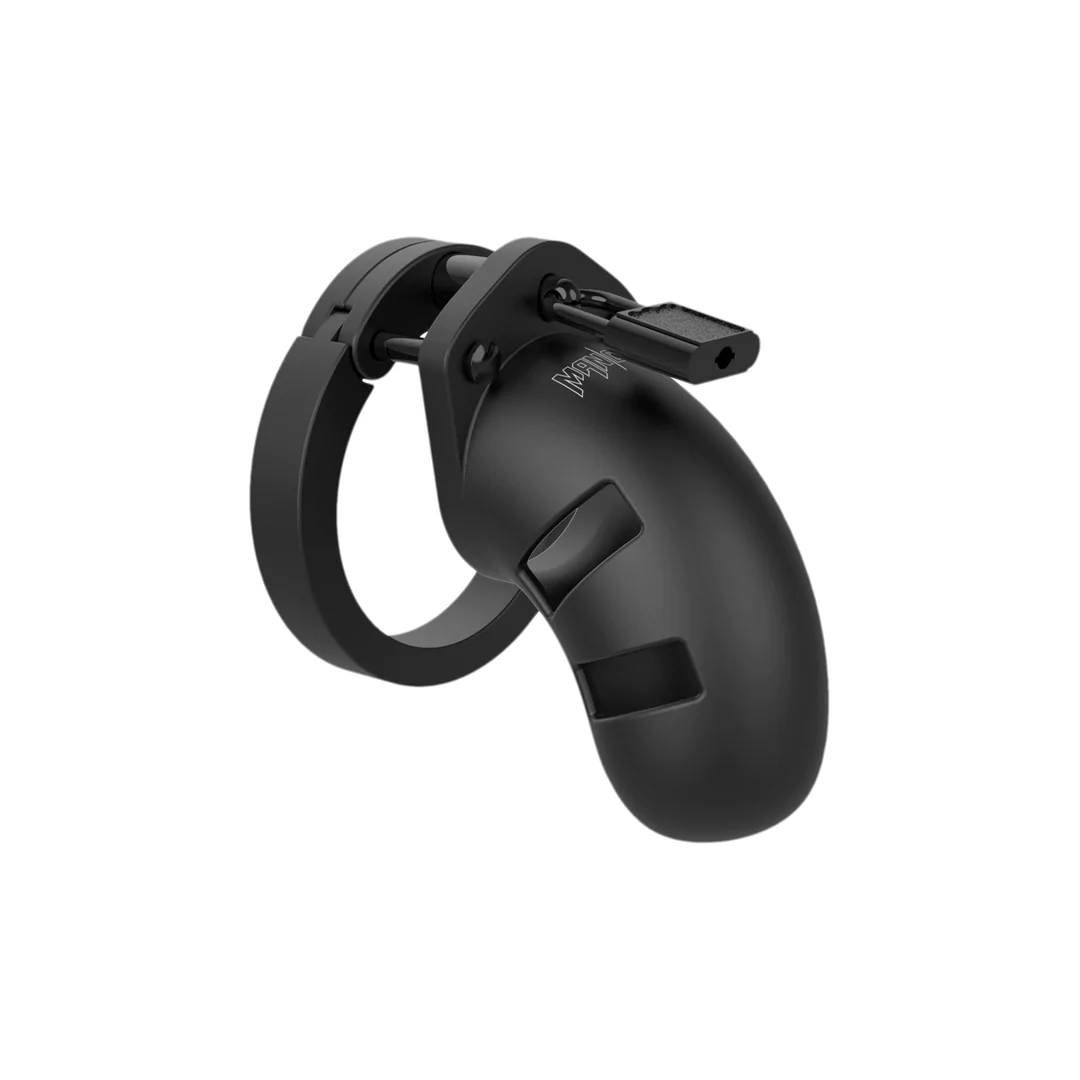 Keuschheit Penis Käfig 9cm schwarz matt SIlikon